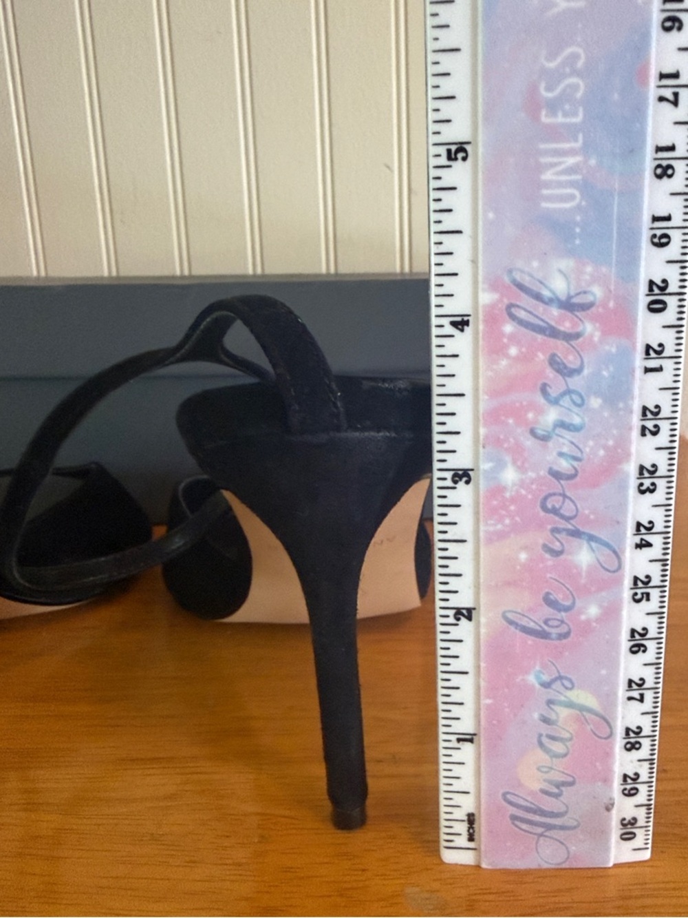 Ann Taylor Black Suede Square-Toe Slingback Heels with Stiletto - Picture 5 of 5